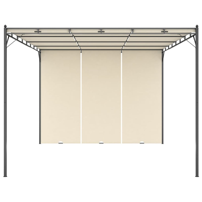 Garden Gazebo with Side Curtain 4x3x2.25 m Cream