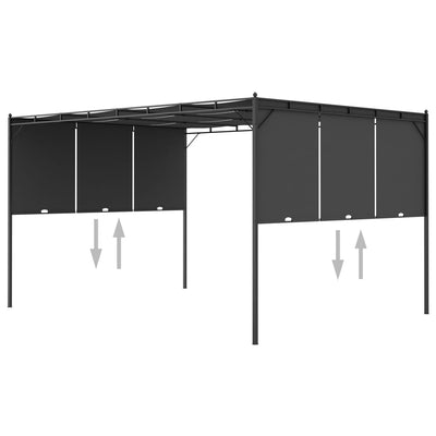 Garden Gazebo with Side Curtain 4x3x2.25 m Anthracite