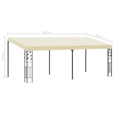 Wall-mounted Gazebo 6x3x2.5 m Cream