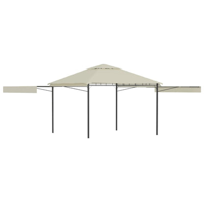 Gazebo with Double Extended Roofs 3x3x2.75 m Cream 180 g/m²