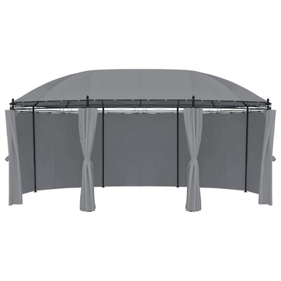 Gazebo with Curtains 520x349x255 cm Anthracite