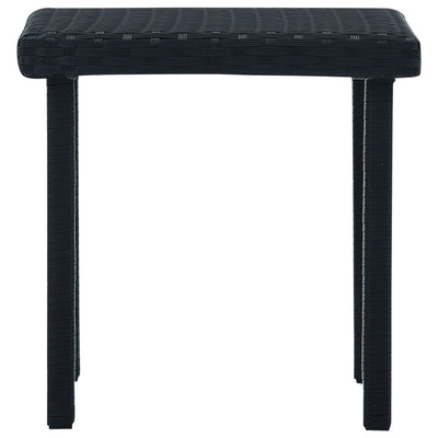 Garden Tea Table Black 40x40x40 cm Poly Rattan