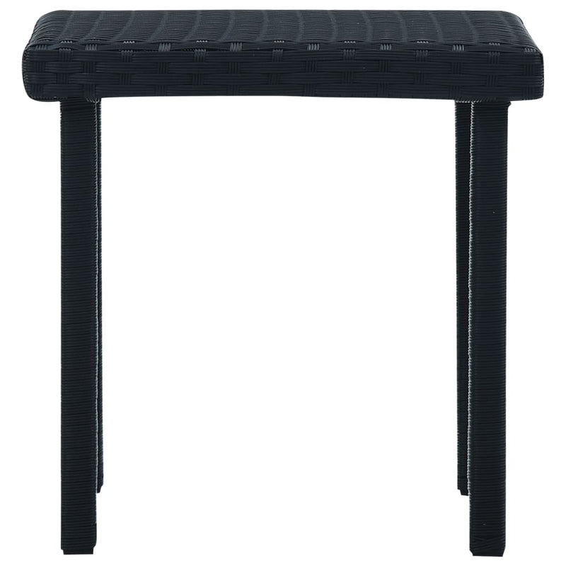 Garden Tea Table Black 40x40x40 cm Poly Rattan