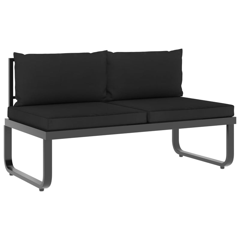 4 Piece Garden Corner Sofa Set with Cushions Aluminium and WPC