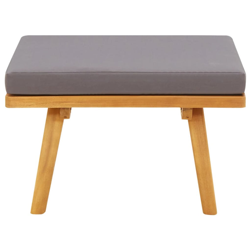 Garden Footstool with Cushion 60x60x29 cm Solid Acacia Wood