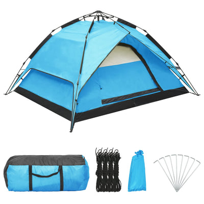 Pop-Up Camping Tent 2-3 Person 240x210x140 cm Blue