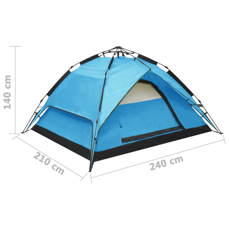 Pop-Up Camping Tent 2-3 Person 240x210x140 cm Blue