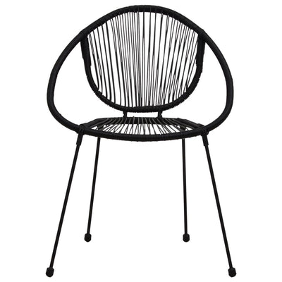 Garden Chairs 2 pcs PVC Rattan Black