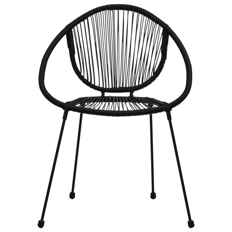 Garden Chairs 2 pcs PVC Rattan Black