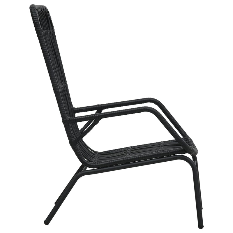 Garden Chair Poly Rattan Black