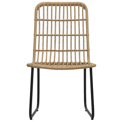 Garden Chairs 2 pcs Poly Rattan Oak