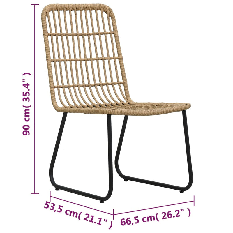 Garden Chairs 2 pcs Poly Rattan Oak