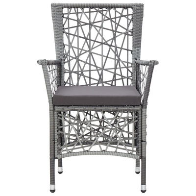 9 Piece Outdoor Dining Set Poly Rattan Grey