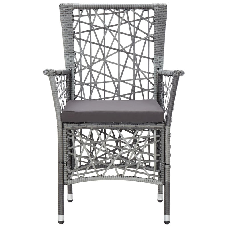 9 Piece Outdoor Dining Set Poly Rattan Grey