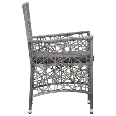 9 Piece Outdoor Dining Set Poly Rattan Grey