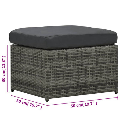 4 Piece Garden Lounge Set with Cushions Poly Rattan Anthracite