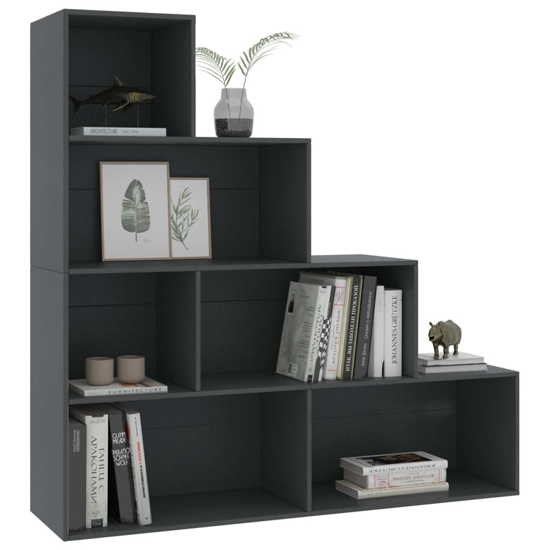 Book Cabinet/Room Divider Grey 155x24x160 cm Engineered Wood