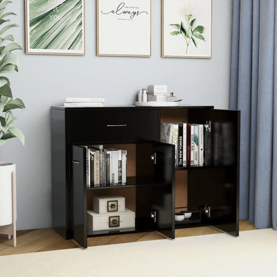 Sideboard Black 88x30x70 cm Engineered Wood