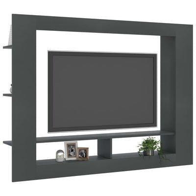 TV Cabinet Grey 152x22x113 cm Engineered Wood