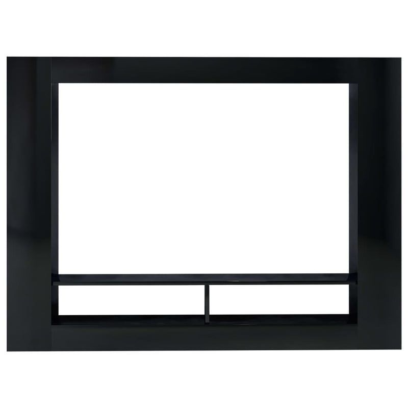 TV Cabinet High Gloss Black 152x22x113 cm Engineered Wood