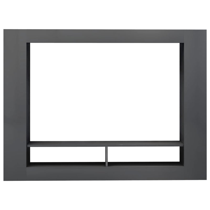 TV Cabinet High Gloss Grey 152x22x113 cm Engineered Wood