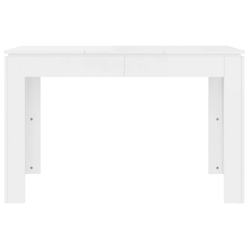 Dining Table High Gloss White 120x60x76 cm Engineered Wood