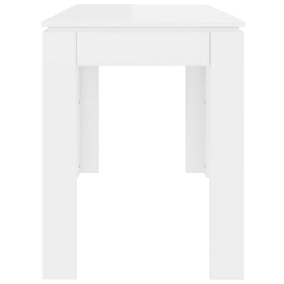 Dining Table High Gloss White 120x60x76 cm Engineered Wood