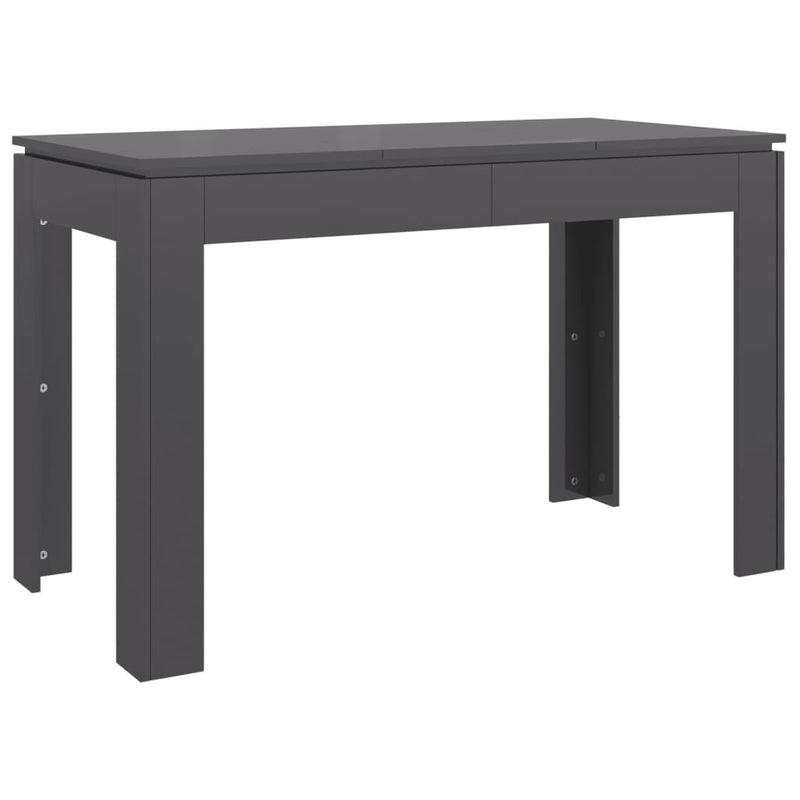 Dining Table High Gloss Grey 120x60x76 cm Engineered Wood