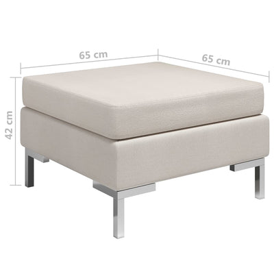 Sectional Footrest with Cushion Farbic Cream