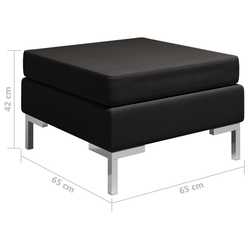 Sectional Footrest with Cushion Farbic Black