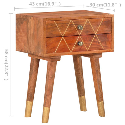 Bedside Cabinet 43x30x58 cm Solid Mango Wood