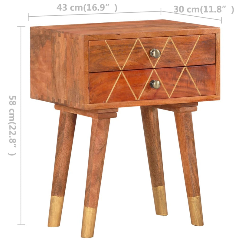 Bedside Cabinet 43x30x58 cm Solid Mango Wood