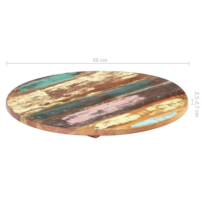 Round Table Top 50 cm 25-27 mm Solid Reclaimed Wood