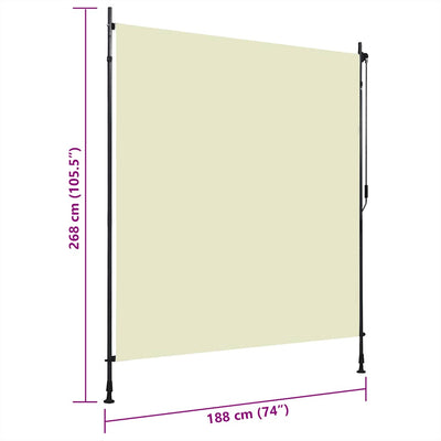 Outdoor Roller Blind 200x270 cm Cream