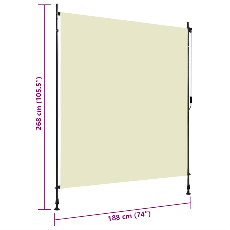 Outdoor Roller Blind 200x270 cm Cream