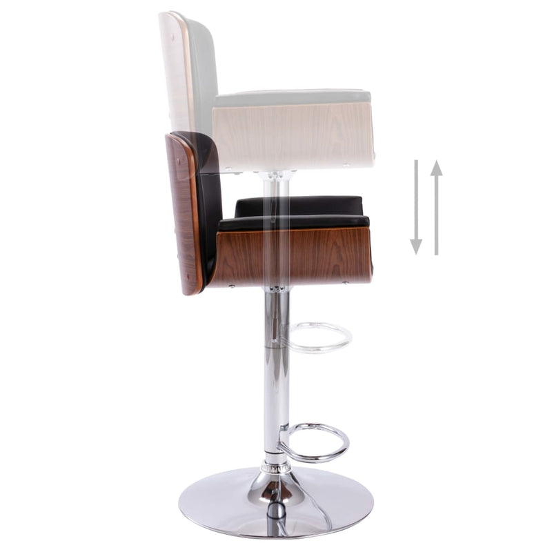 Bar Stool Black Faux Leather