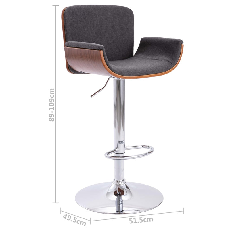 Bar Stool Grey Fabric