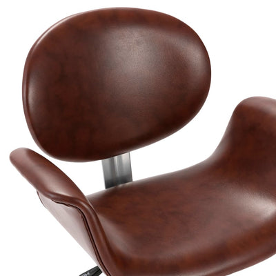 Swivel Dining Chair Brown Faux Leather