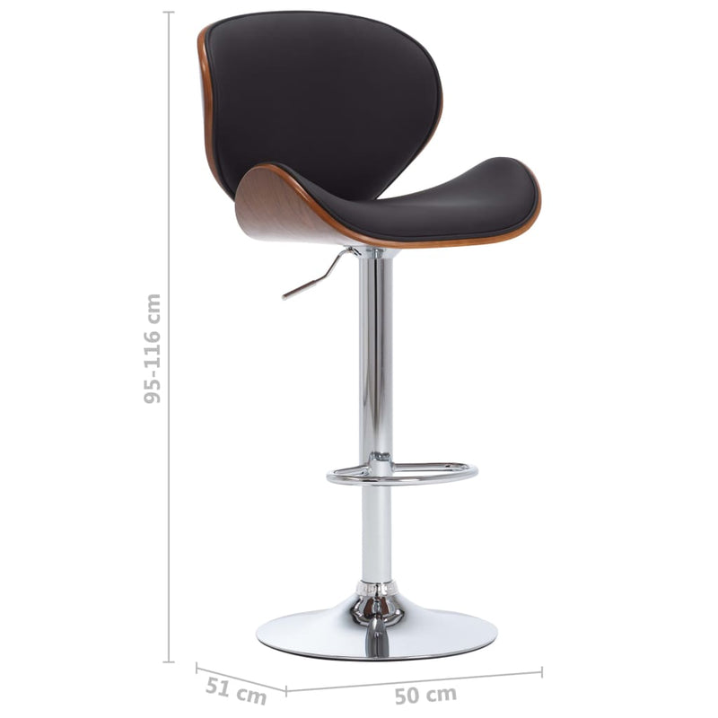 Bar Stool Black Faux Leather