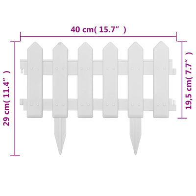 Lawn Edgings 25 pcs White 10 m PP