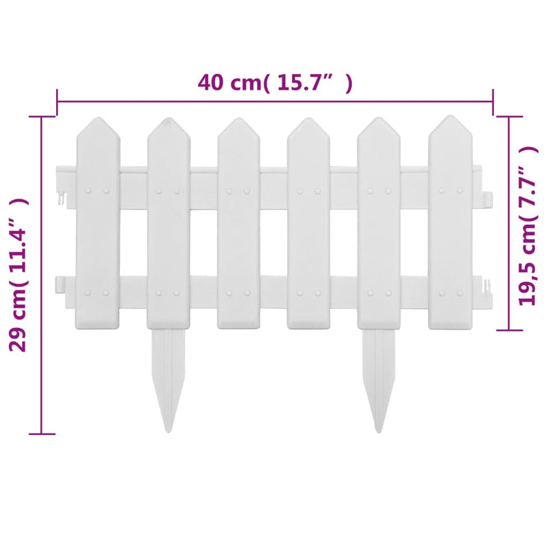 Lawn Edgings 25 pcs White 10 m PP