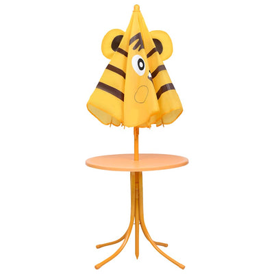 3 Piece Kids' Garden Bistro Set with Parasol Yellow