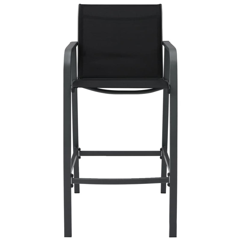 Garden Bar Chairs 2 pcs Black Textilene