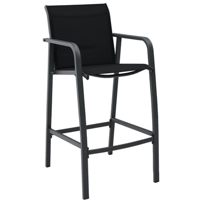 Garden Bar Chairs 4 pcs Black Textilene