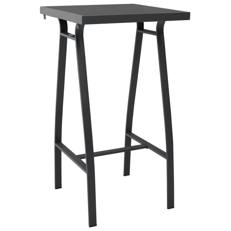 Garden Bar Table Black 60x60x110 cm Tempered Glass