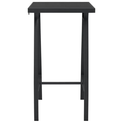 Garden Bar Table Black 60x60x110 cm Tempered Glass