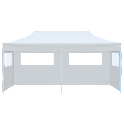 Folding Pop-up Partytent with Sidewalls 3x6 m Steel White