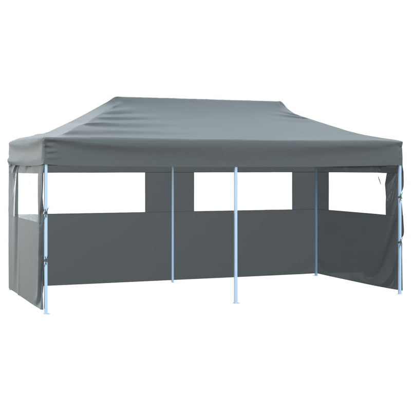 Professional Folding Party Tent with 4 Sidewalls 3x6 m Steel Anthracite