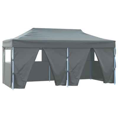 Professional Folding Party Tent with 4 Sidewalls 3x6 m Steel Anthracite