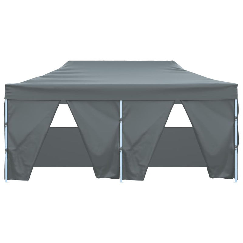 Professional Folding Party Tent with 4 Sidewalls 3x6 m Steel Anthracite